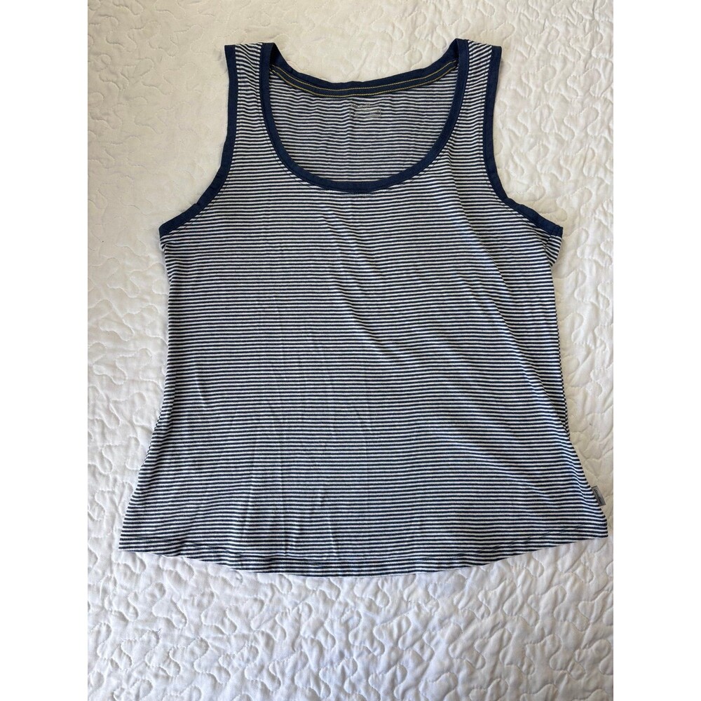 Eddie Bauer Navy Blue Striped Soft Loose Fit Tank Top size medium
